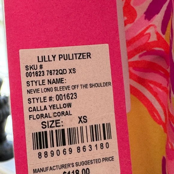 Lilly Pulitzer Nevie Floral Off-Shoulder Top - Size XS - NWT - Picture 7 of 8